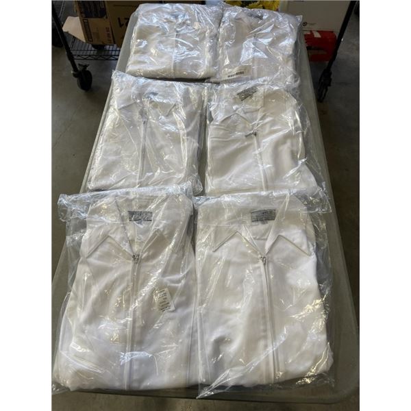 6 NEW WHITE LONG SLEEVE SHIRTS - SIZE LARGE