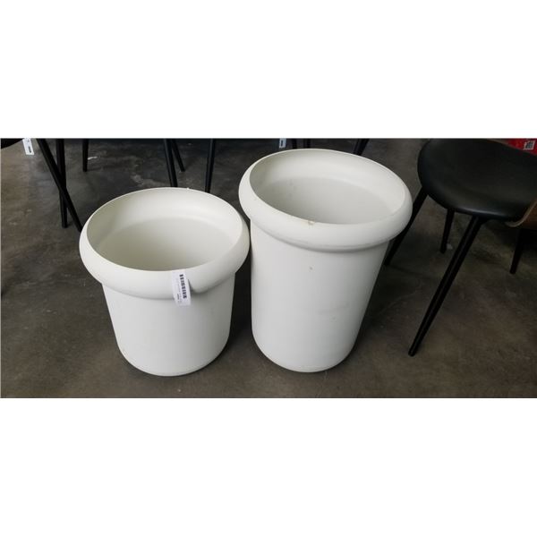 2 WHITE METAL IKEA PLANT POTS