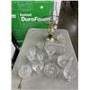 Image 1 : ASSORTED CRYSTAL GLASSWARE AND BRASS LAMP