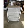 Image 1 : WHITE ROLLING METAL STORAGE BASKETS W/ WOOD TOP