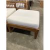 Image 3 : MODERN WOOD FRAME ARMCHAIR AND MATCHING FOOT STOOL, GOOD CONDITION