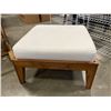 Image 4 : MODERN WOOD FRAME ARMCHAIR AND MATCHING FOOT STOOL, GOOD CONDITION