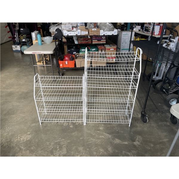 2 WHITE SHOE RACKS