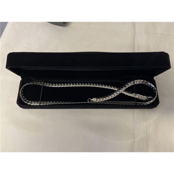 NEW PLATINUM PLATED 8.0MM SERPENTINE NECKLACE 24" LONG