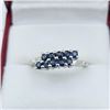 Image 1 : STERLING SILVER NATURAL BLUE SAPPHIRE (0.80CT) RING, SIZE 7.25, W/A $600.00. SAPPHIRE IS THE BIRTHST