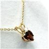 Image 1 : 10KT YELLOW GOLD NATURAL GARNET AND DIAMOND HEART SHAPE PENDANT WITH GOLD  PLATED STERLING SILVER CH