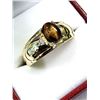 Image 2 : GOLD PLATED STERLING SILVER NATURAL TIGER EYE (1.59CT)  AND CZ RING, SIZE 10, W/A $1000.00.