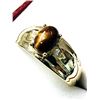 Image 3 : GOLD PLATED STERLING SILVER NATURAL TIGER EYE (1.59CT)  AND CZ RING, SIZE 10, W/A $1000.00.