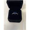 Image 2 : NEW PLATINUM PLATED 1.25CT PRINCESS CUT SAPPHIRE BLUE SIMULATED DIAMOND (CZ) RING SIZE 8