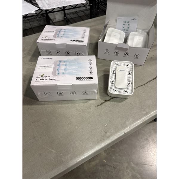 9 NEW PLUG IN AIR PURIFIERS, 8 CARBON HEADS, EACH PACK COVERS 450SQFT, 3 PACKS OF 3, WHITE