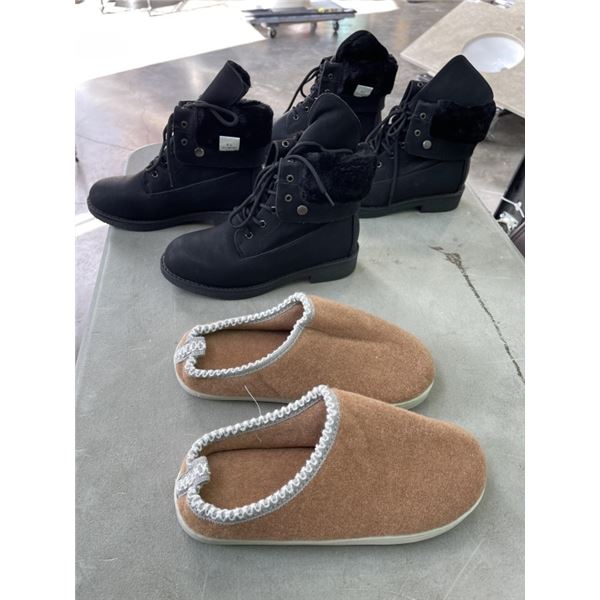 2 NEW WOMENS SIZE 7.5 WINTER BOOTS AND SLIPPERS