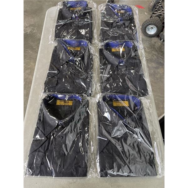 6 NEW BLACK XXL DRESSER SHIRTS