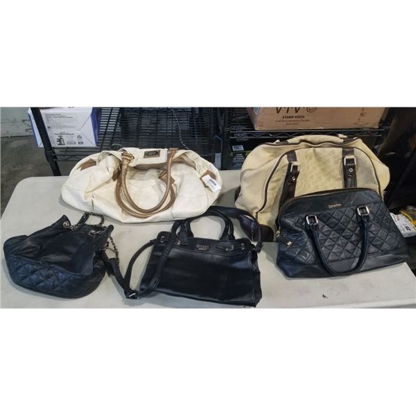 5 LADIES ESTATE PURSES AND BAGS INCLUDING TNA, GUESS, CALVIN KLEIN,ANNE KLEIN