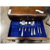Image 7 : ANTIQUE BIRKS REGENCY PLATE CUTLERY SET IN CANTEEN, WITH DEDICATION PLACK, THE TWENTY FIFTH ESTATE, 