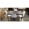 Image 1 : BLACK DINETTE TABLE AND 4 WHITE TUB CHAIRS