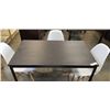 Image 3 : BLACK DINETTE TABLE AND 4 WHITE TUB CHAIRS