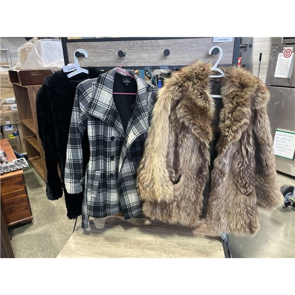 2 VINTAGE LADIES FUR COATS, ONE IS FROM NORTH VANCOUVER