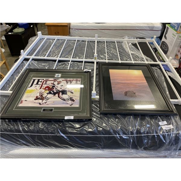 ALEX BURROWS SIGNED CANUCKS PICTURE AND DAVID MYERS POLAR BEAR PRINT