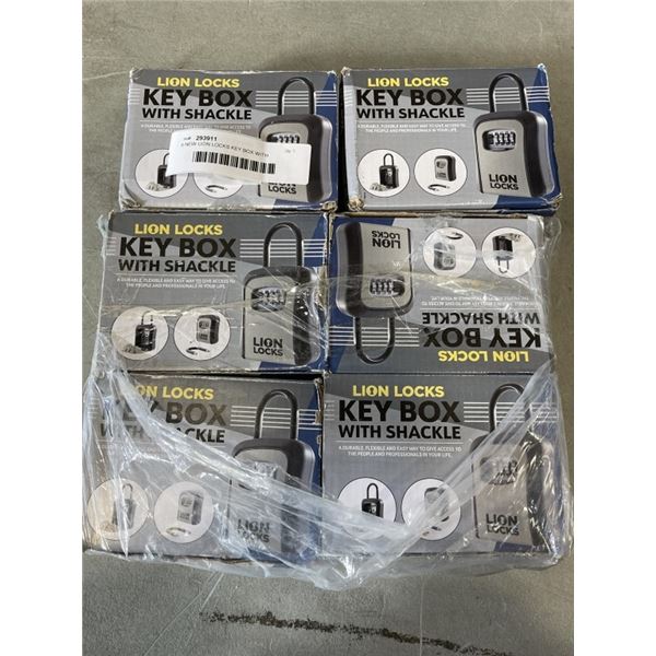 6 NEW LION LOCKS KEY BOX WITH SHACKLE