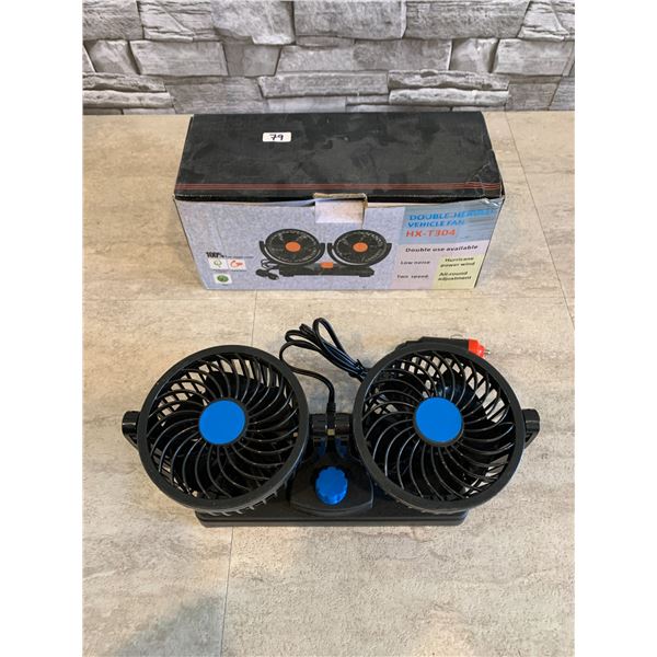 Double Headed 12V Vehicle Fan