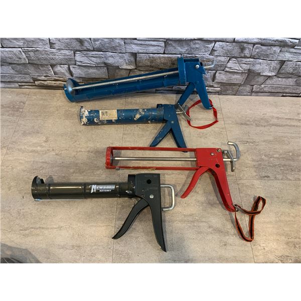 Lot of 4 Assorted Caulking Guns