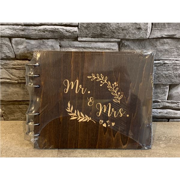 Wooden Wedding Guest List Book