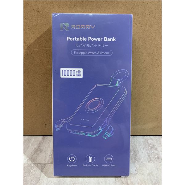 Rorry Portable Power Bank 10000mAh for Apple Watch 7 Iphone USB-C Port