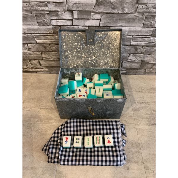 Mahjong Set in Metal Tin Box