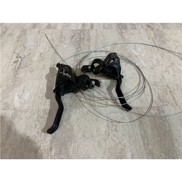 21 Speed Bike Brake Shifter Levers Combo With Gear Shift Cable Black