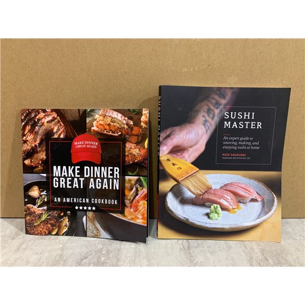 Lot of 2 Books Make Dinner Great Again and Sushi Master