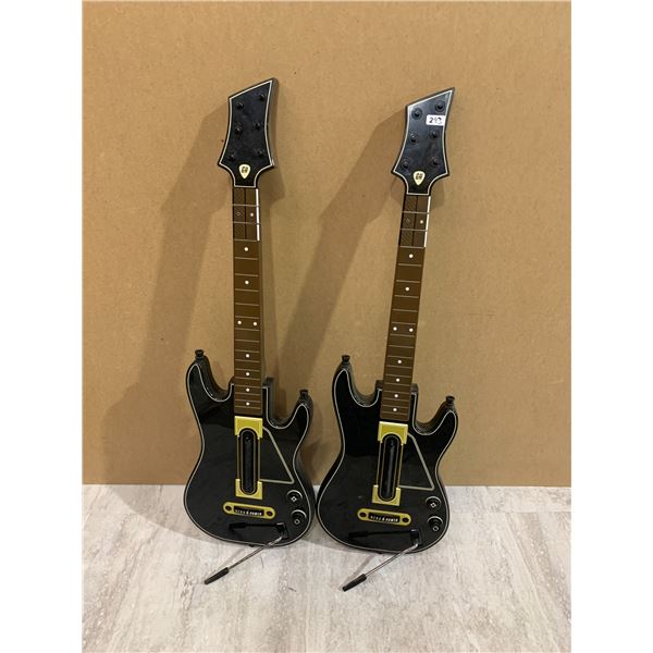 Lot of 2 Guitar Hero Guitars Black and Brown