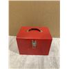 Image 1 : Red Tool Box With A Few Tools Wrench/Square/Level/Screwdriver/Tape Measure Ext