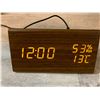 Image 1 : Meno Wooden Digital Alarm Clock Humidity and Tempreture Detect