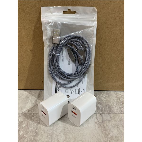 2 Wall Charging Blocks And Multi Conecting Charge Cord