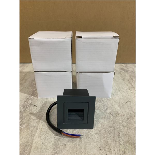 Lot of 4 LED Recessed Step Lights Black