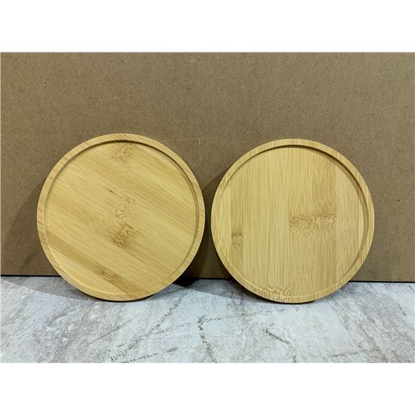 3 Pack Bamboo Saucer Plant Tray 6 Inch