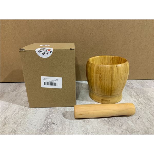 Bamboo Mortar and Pestle Set