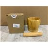 Image 1 : Bamboo Mortar and Pestle Set