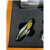 Image 2 : Sheffield Mfg Flashlight Tool And Flashlight Lit in Wooden Box