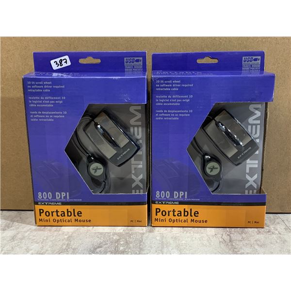 Lot of 2 Extreme Portable Mini Optical Mouse
