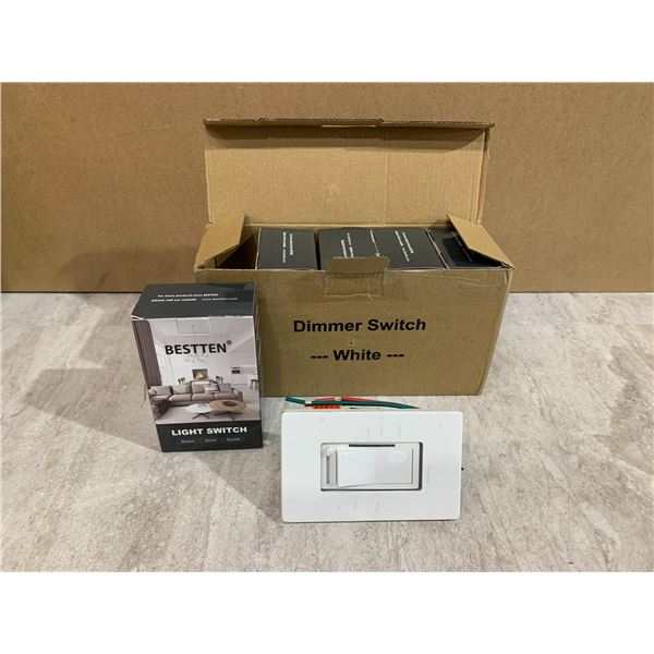 Pack of 5 Bestten Dimmer Light Switches White