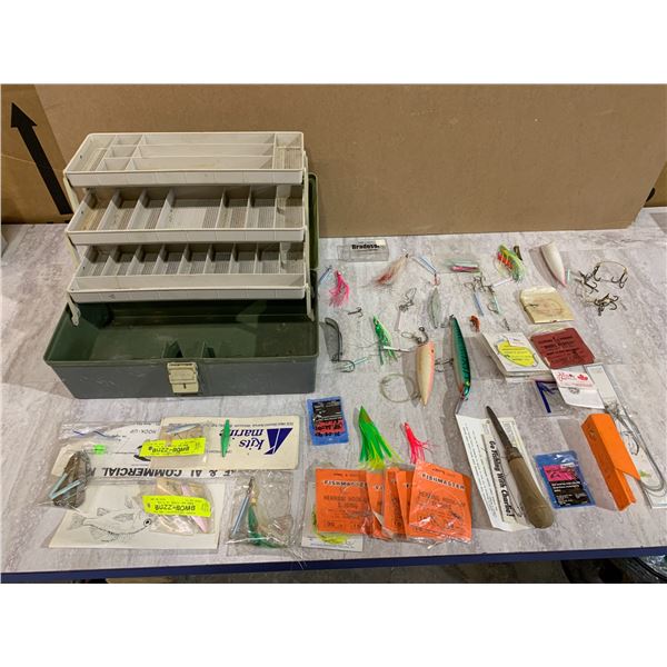 3 Tier Tackle Box Full of Old Tackle