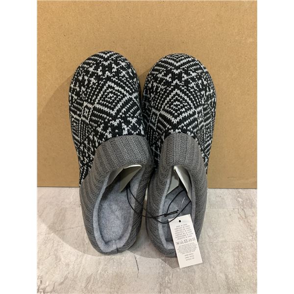 Foam Slippers Anti Slip Size 11/12 Grey And Blue Pattern