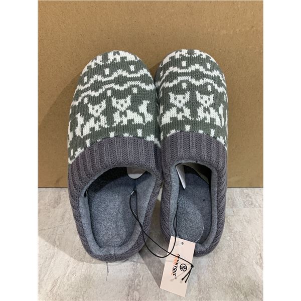 Womens Anti Slip Slippers Colour Grey And White Patern Size 11/12