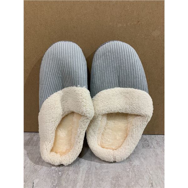 Blebeey Womens Cozy Slip On Slippers Colour Grey And White Size 5/6