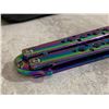 Image 4 : Butterfly Knife For Practice Rainbow Colour Dull