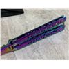 Image 7 : Butterfly Knife For Practice Rainbow Colour Dull