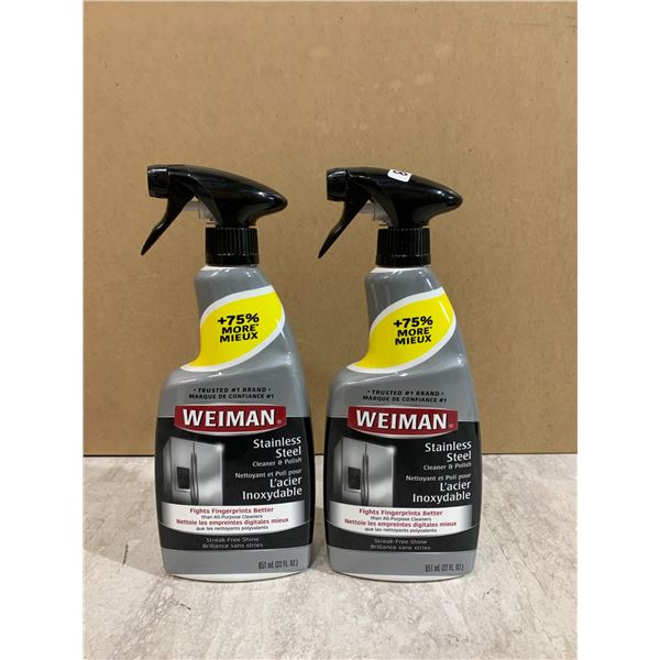Lot of 2 Weiman Stainless Steel Cleaner And Polisher