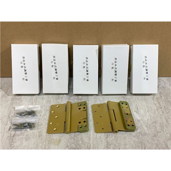 Lot of 5 Reccessed Sping Hinges Gold Colour