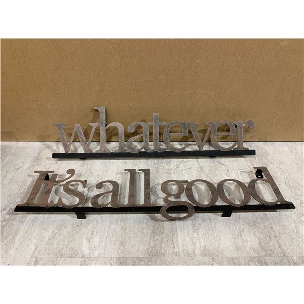 Lot of 2 Metal Signs